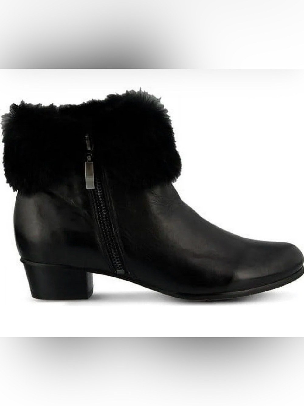 Spring Step leather boots with faux fur trim